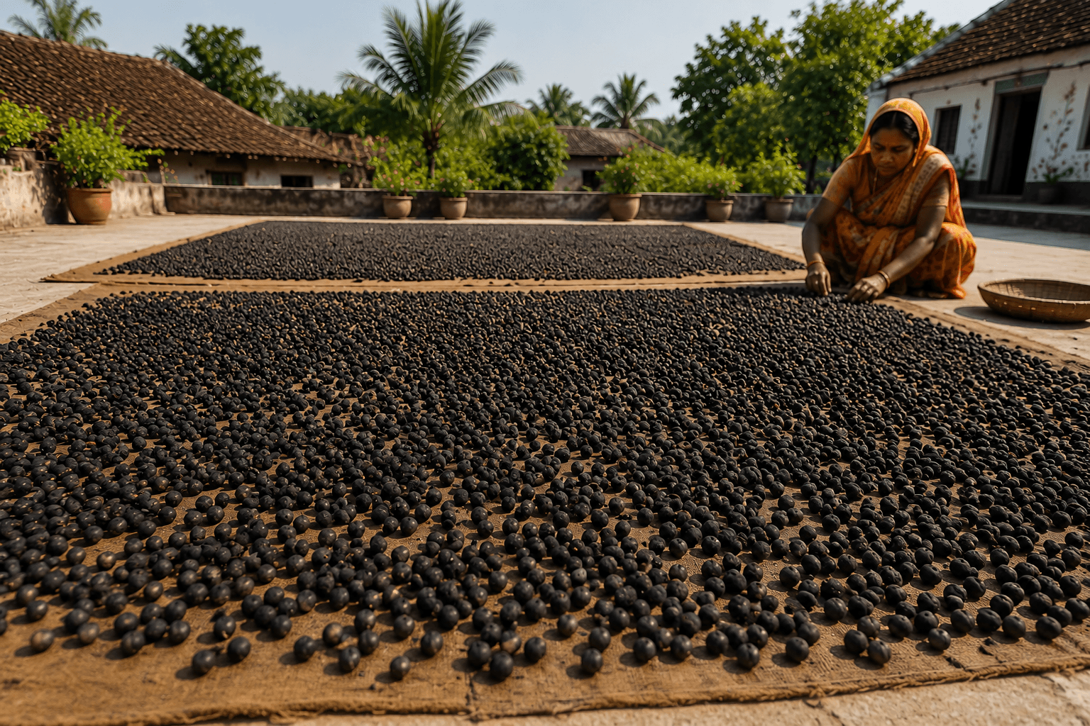 Drying Makhana