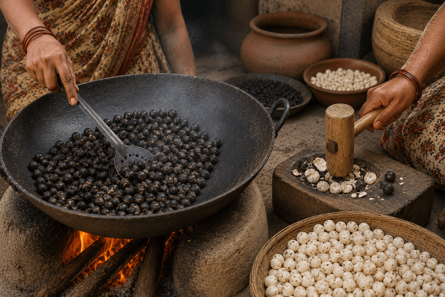 Roasting Makhana