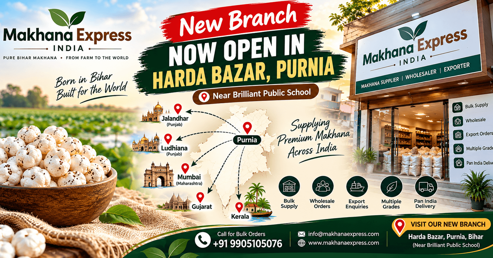 Makhana Express India Opens New Branch in Harda Bazar, Purnia